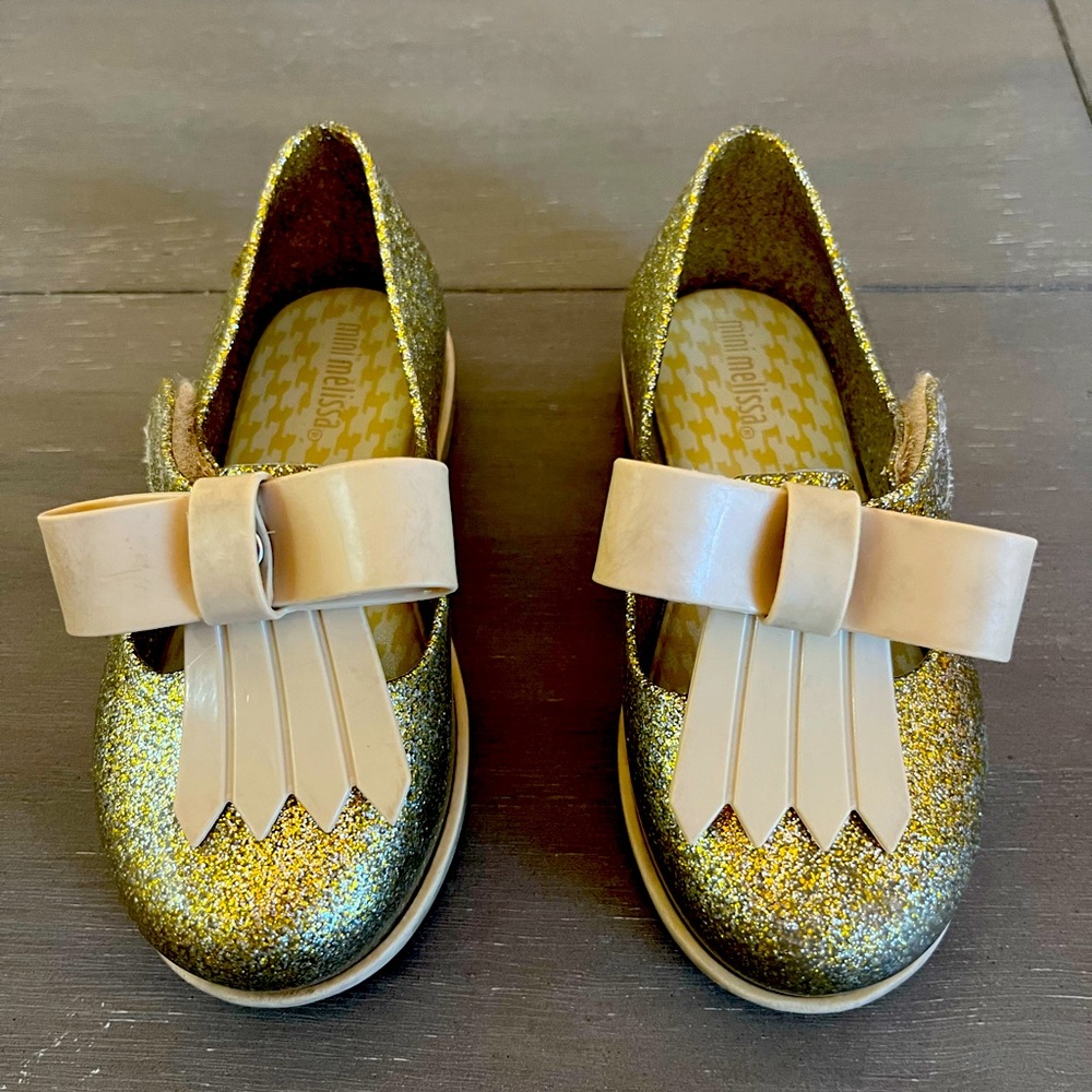 Mini Melissa Gold Sparkle Mary Jane’s